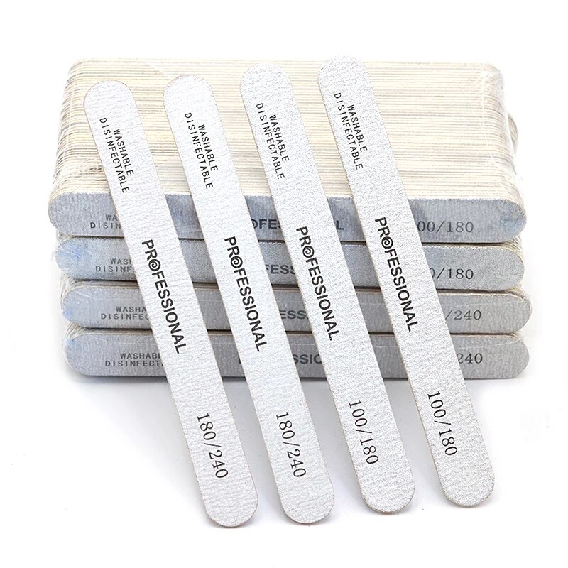 Nail File Titanium - 100 buah kikir kuku kayu profesional