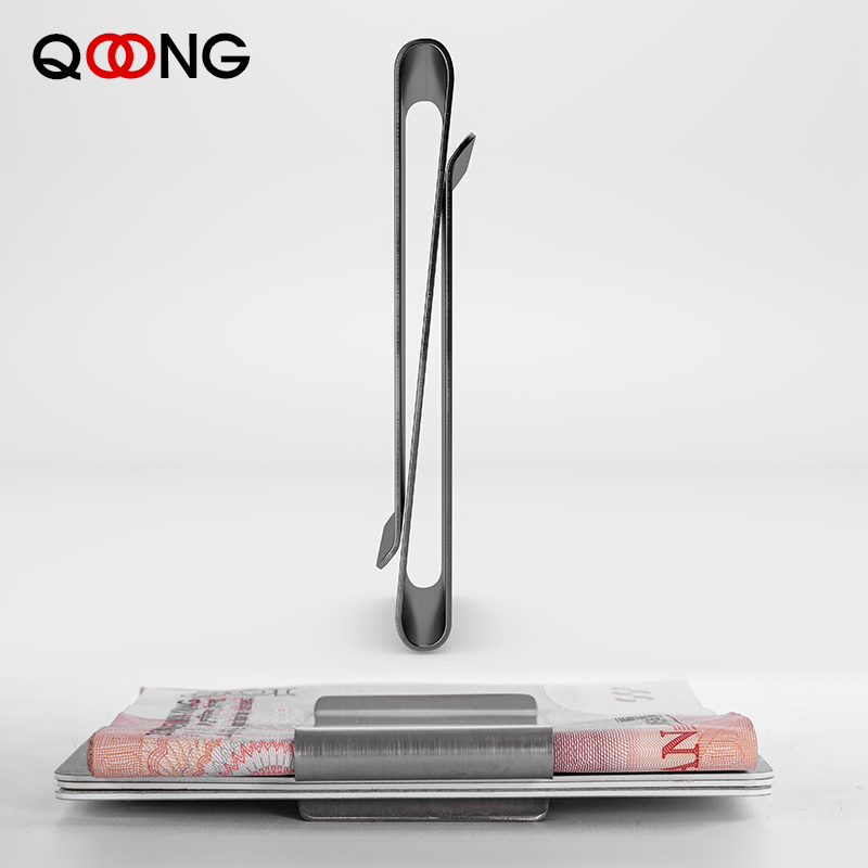 Money Clip Magnetic - QOONG Stainless Steel Slim Double Sisi
