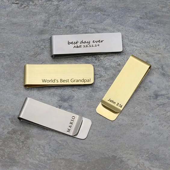Money Clip Magnetic - Penjepit Uang Personalisasi Hadiah Terukir Kustom