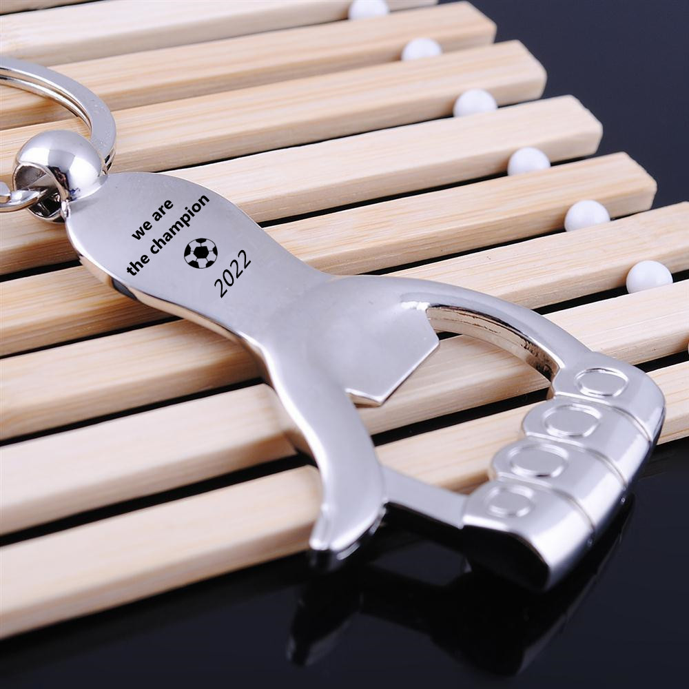 Bottle Opener Keyring - Logo Teks Kustom Keychain Jempol Tangan