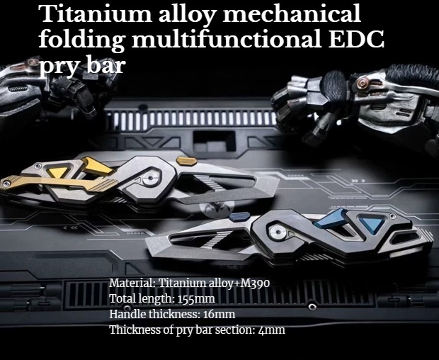 Titanium Pry Bar - 1 Buah Alat Multifungsi Lipat Portabel