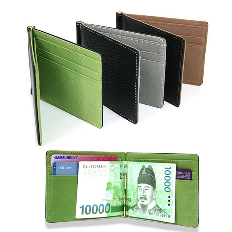 Money Clip Magnetic - Pria ramping kulit uang klip dompet