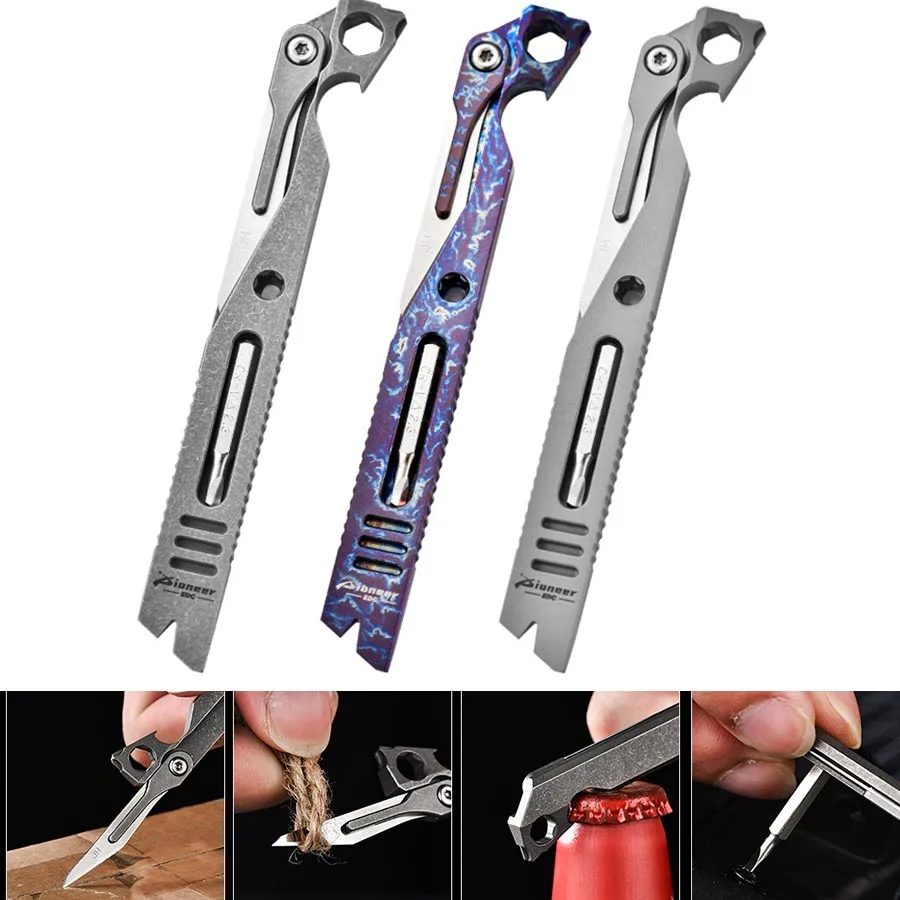 Titanium Pry Bar - TC4 alat tangan EDC pembuka botol