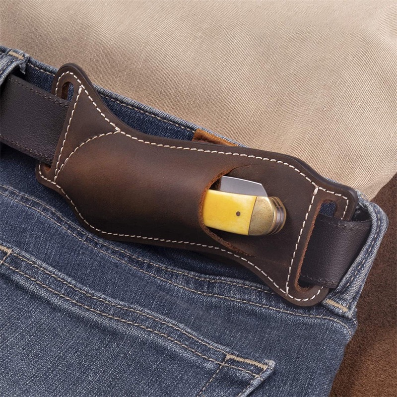 Edc Carry Knife - Sarung/Kantong Pisau EDC Kulit Asli yang
