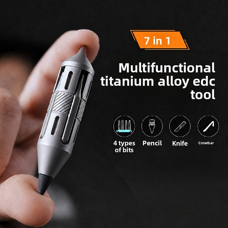 Titanium Pry Bar - 7 in 1 Pena Multifungsi Titanium