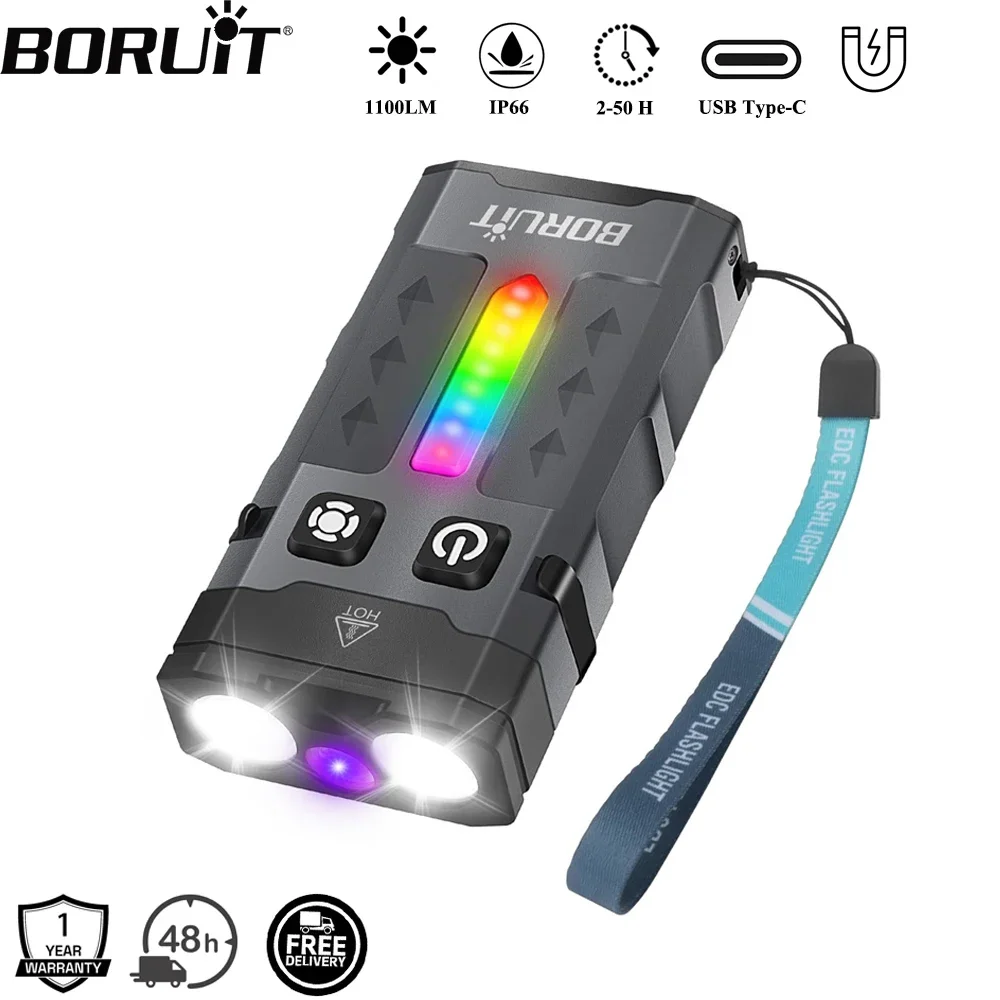 BORUiT EV20 1100LM EDC Senter  - Keychain Flashlight ulasan dan harga