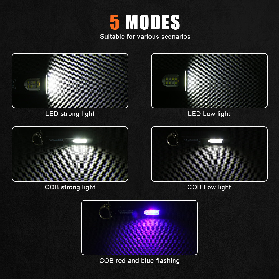 Senter LED Mini COB Multifungs - Keychain Flashlight ulasan dan harga