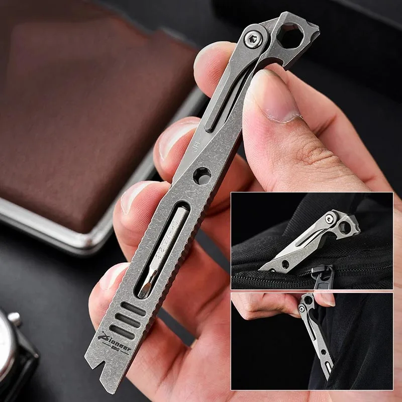 TC4 alat tangan EDC pembuka bo - Titanium Pry Bar ulasan dan harga