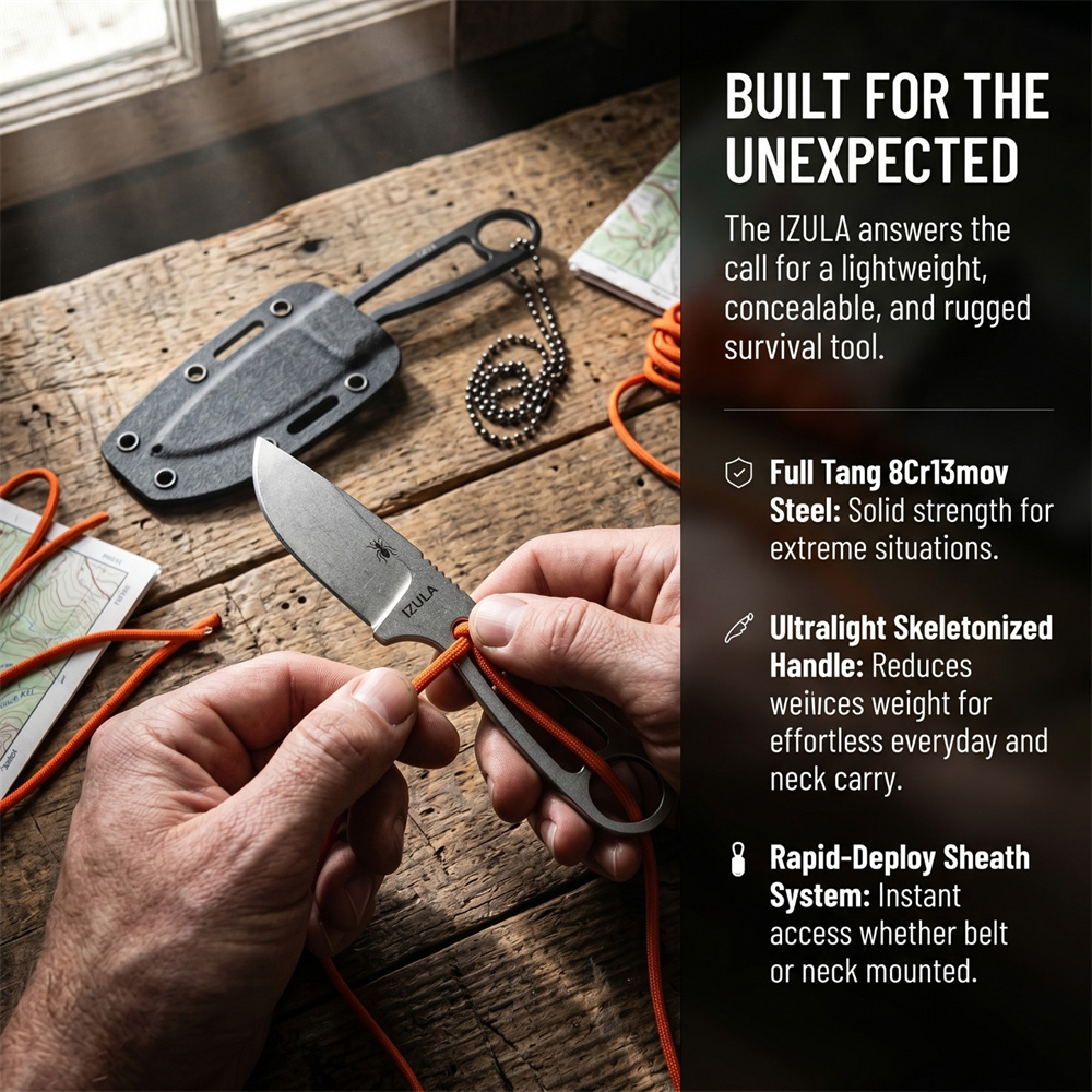 Pisau Survival Bilah Tetap Ful - Edc Carry Fixed Blade ulasan dan harga